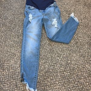 Pink blush maternity jeans